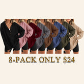 Women’s Oversized V-Neck Hoodie – Relaxed Long-Sleeve Pullover with Side Slits for Fall