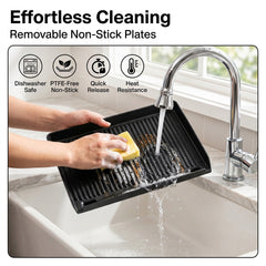 2-in-1 Indoor Electric Grill & Griddle – Versatile Cooking for Breakfast, BBQ & Everyday Meals