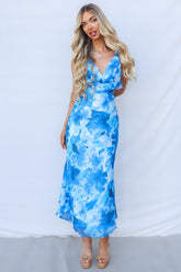 Jovia Maxi Dress - Blue Floral