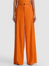 Alice + Olivia Stu Linen Baggy Pants in Orange