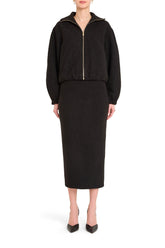 Amanda Uprichard Como Bomber Jacket in Black