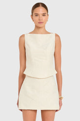 Amanda Uprichard Ines Top in Chalk