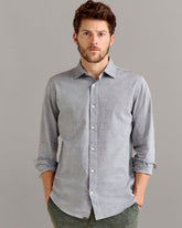 Billy Reid Oxford Hutchenson Dress Shirt in Light Grey