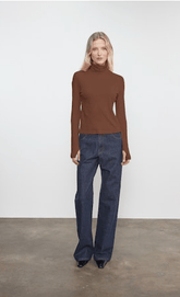 Enza Costa Cashmere New Classic Turtleneck in Nutmeg