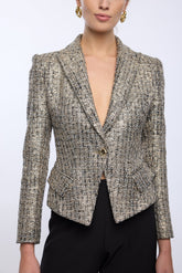 Generation Love Mara Tweed Jacket in Gold Multi