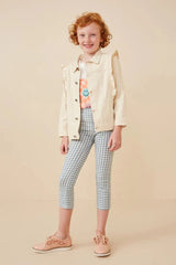 Hayden Girls Ruffled Shoulder Twill Jacket in Khaki