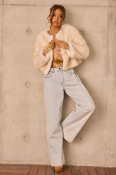 Paris Night Faux Fur Jacket - Ivory