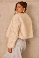 Paris Night Faux Fur Jacket - Ivory